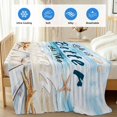 thumbnail image 4 of Summer Coastal Beach Cooling Blanket, Lightweight Breathable Summer Throw Blanket with Double Sided Cold Effect, Ocean Wave Starfish Shell Picnic Beach Blankets Bed Sheet for Hot Sleepers 50"x60", 4 of 8