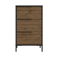 thumbnail image 3 of Wood and Metal Office Accent Storage Cabinet with 3 Drawers, Black and Brown- Saltoro Sherpi, 3 of 10