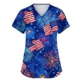 thumbnail image 2 of KDDYLITQ Womens 250 Year American Anniversary Tshirt Liberty Red White and Blue Short Sleeve T-Shirts Vintage Printed Freedom Tees Usa Star Stripes Plus Size V Neck Blouses Navy L, 2 of 6