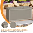thumbnail image 3 of Dextrus 260 Gallon Large Outdoor Deck Box, Waterproof Resin Outdoor Storage Box,for Patio Garden,Lockable, Brown, 3 of 7
