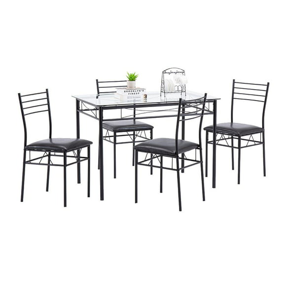 4 Seat Glass Dining Table Sets, Small Round Glass Dining Table Set For 4