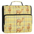 thumbnail image 6 of 3 Ring Zipper Binder with Shoulder Strap Waterproof Trapper Keeper 2 Inch D-Ring 500 Sheets Capacity Cute Camel on Plaid, 6 of 7