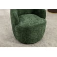 thumbnail image 2 of Small Upholstered Swivel Barrel Chair, Round Chenille Fabric Swivel Accent Armchair with Metal Base, 360 Degree Comfy Swivel Accent Sofa Chair with Ergonomic Back for Living Room Bedroom, Green, 2 of 7