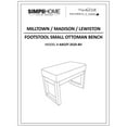 thumbnail image 2 of Milltown 27 inch Wide Solid Wood Contemporary Footstool Small Ottoman Bench in Blue, 2 of 8