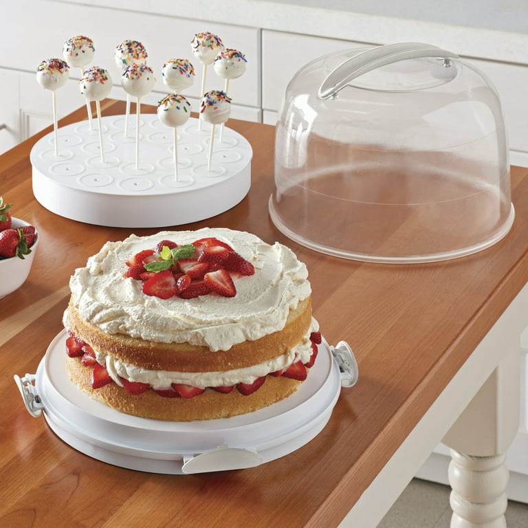 Better Homes & Gardens Round Cake Carrier with Clear Cover, 13 D 