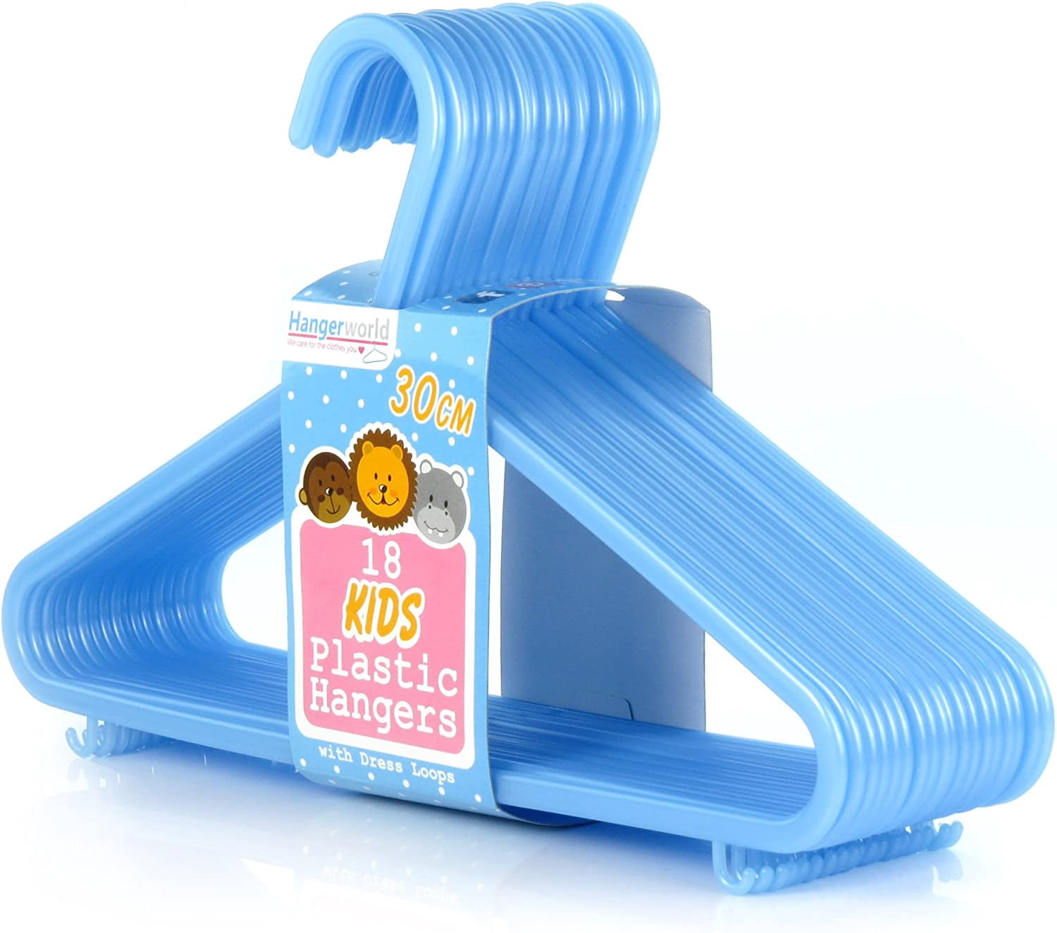 SHAANXIXIAN 18 Blue 11.8inch Plastic Kids Coat Clothes Garment Pants Skirt Bar Baby Toddler Hangers