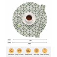 thumbnail image 6 of 13 Inch Round Placemats Set of 6, Sage Green Non Slip Heat Insulation PP Table Mats, Retro Abstract Morocco Geometric Texture Washable Place Mats for Kitchen Dining Party Table Decor, 6 of 7