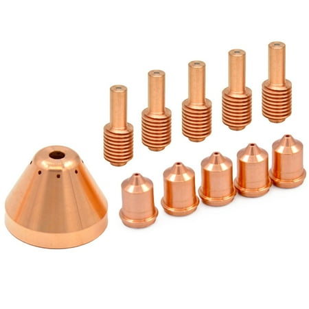 

Mduoduo 10 Pcs Plasma Cutter 51206 Tips +52574 Electrodes Razorweld+Mechanized Shield