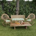thumbnail image 3 of Jordan Manufacturing 3-Piece Seneca Caribbean Blue Leaves Outdoor Cushion Set with 2 Wicker Chair Cushions and 1 Wicker Bench Cushion, 3 of 15