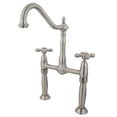 thumbnail image 1 of Kingston Brass Ks1078Ax Victorian Vessel Sink Faucet With 7 Inch Extensions - Satin Nickel Finish, 1 of 1
