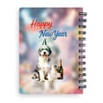 thumbnail image 2 of Happy New Year Old English Sheepdog Chills on Year-End Party Spiral Bound Journal Dog Lover 5x7in Spiral Notebook - 12023, 2 of 5