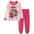 thumbnail image 1 of Conjunto de ropa de dormir para niños y niñas, pijamas de algodón con dibujos animados de coches y muñecas, novedad, 1 of 3