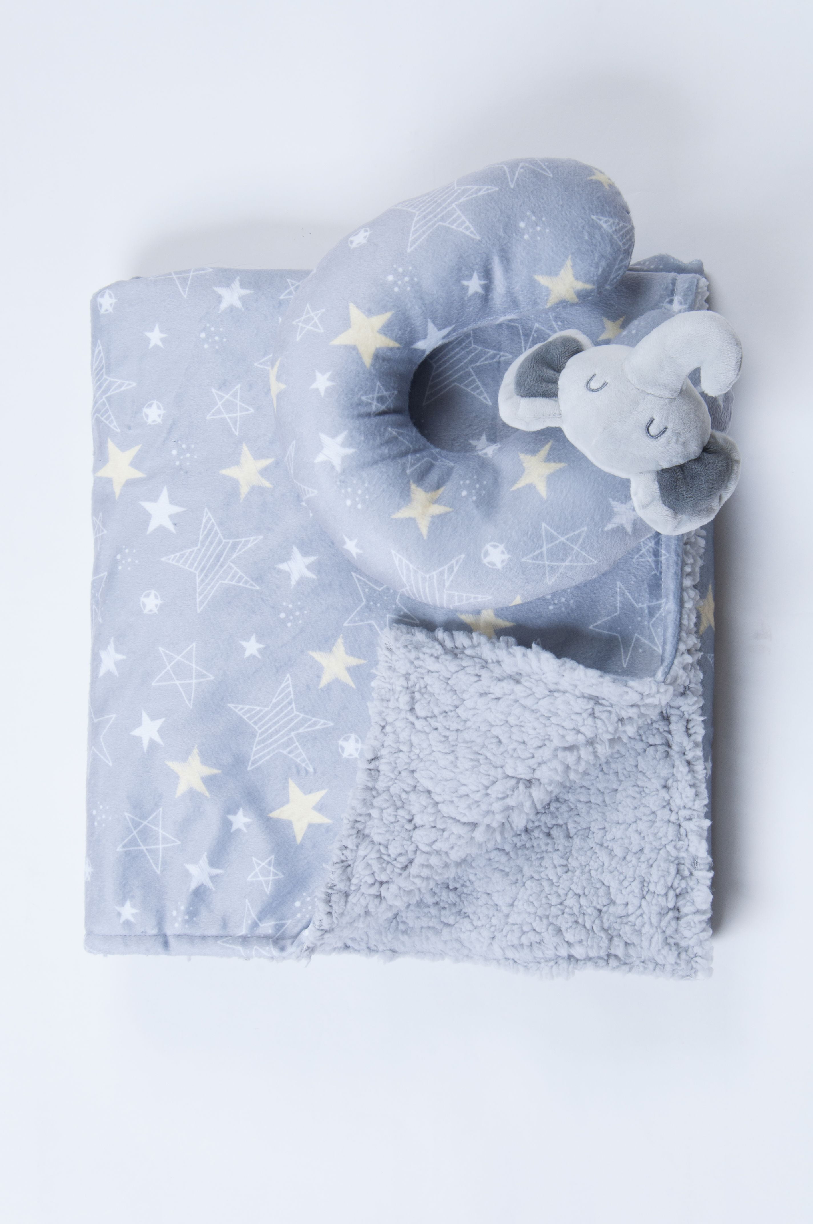 Tadpoles Travel Pillow & Blanket Set, Elephant Grey