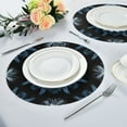 thumbnail image 4 of 15.4" Round Placemat Set of 4 Polyester Fabric Place Mats Non-Slip Dining Kitchen Table Mats for Kitchen Party Decor Explosion Of Blue Ink, 4 of 5