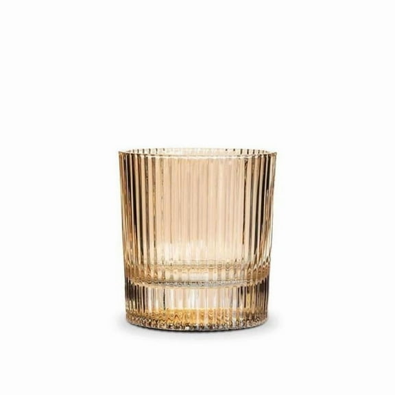 MDR Trading AB-27-CAPITAL-OF-AMBER-Q01 3.5 in. 10 oz Vertical Optic Tumbler Glass - Amber