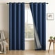 thumbnail image 1 of Cortinas opacas con un 99 % de aislamiento térmico, de lino sintético, con ojales para dormitorio o sala de estar, juego de 2 paneles de cortina (azul marino, 40 x 80 pulgadas), 1 of 5