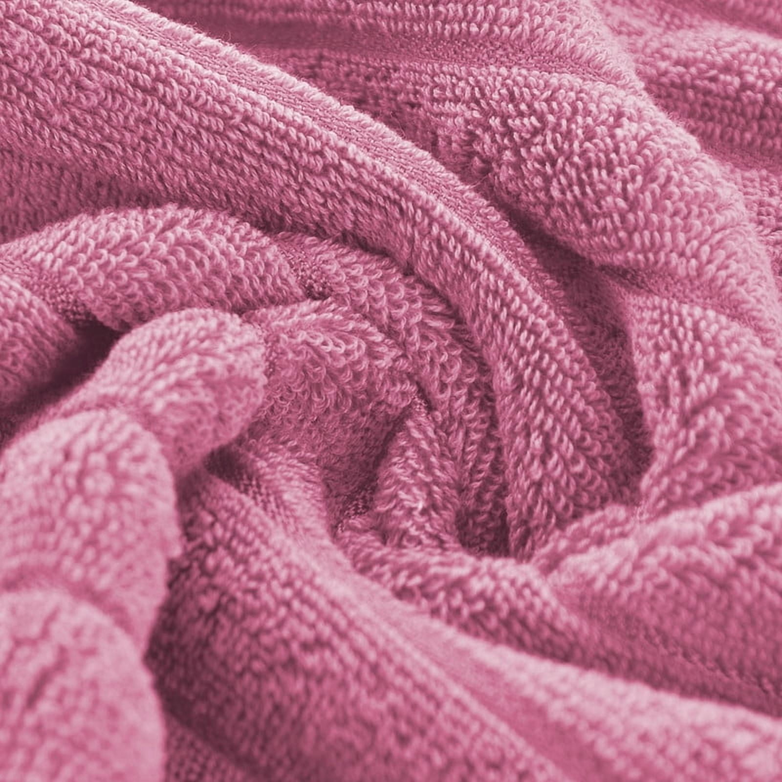JML Pink Bath Towel Set of 8 Pieces - Cotton Blend Highly Absorbent Towels for Bathroom, 2 Soft Bath Towels, 2 Hand Towels, 4 Washcloths