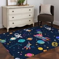 thumbnail image 3 of Navy Blue Space Area Rugs 2.7'x5', Washable Small Throw Rugs for Kitchen Bedroom, Rocket Planet Star Colorful Indoor Outdoor Rug Non-Slip Low Pile Carpet Runner Reversible Floor Mats, 3 of 8