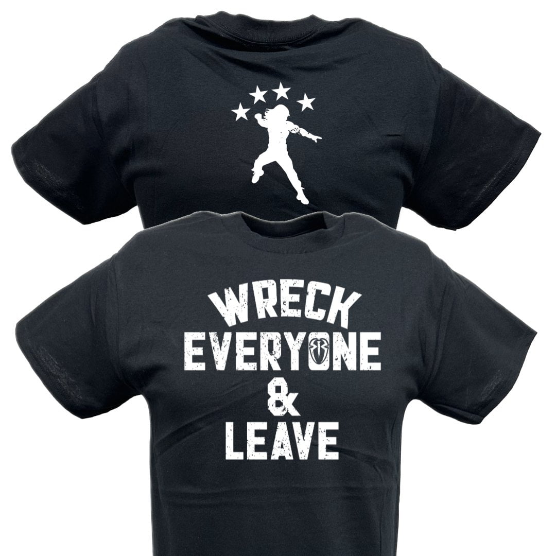 Roman Reigns Wreck Everyone and Leave Mens Black T-shirt 5XL