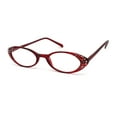 thumbnail image 3 of Womens Rhinestone Studded Oval Cat Eye Reading Glasses with Hard Case Red +2.5, 3 of 4