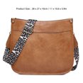 thumbnail image 3 of BIMZUC Women PU Leather Shoulder Bag Wide Strap Casual Crossbody Messenger Bag for Travel, Shopping, and Everyday Use, Brown Color, 11x10.6x3.9 Inches, 3 of 4