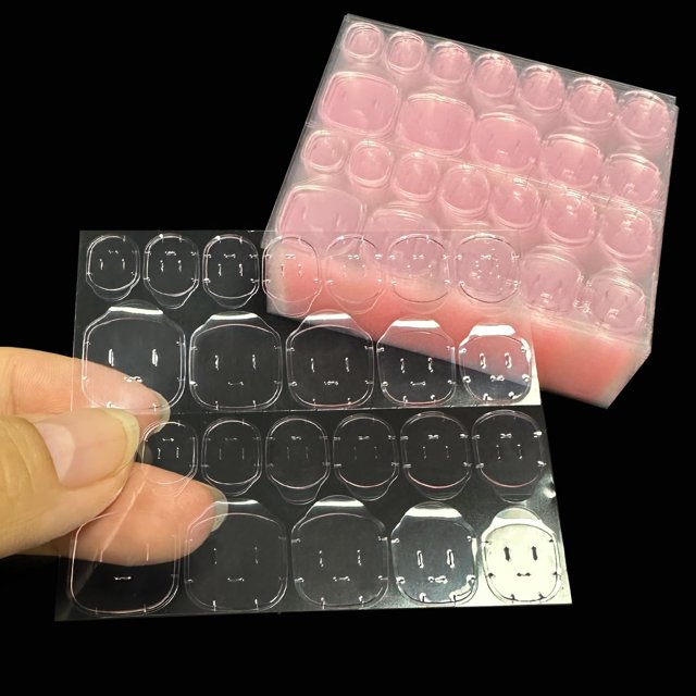Sawvolker 50 hojas de adhesivos para uñas postizas, pegamento para uñas de gelatina, adhesivo de uñas de doble cara para presionar sobre las uñas, pestañas adhesivas, pegamento para uñas postizas impe