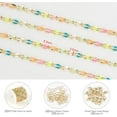 thumbnail image 2 of 4 Meters Colorful Oil Drip Cable Chain for Jewelry Making, 16K Gold Plated Brass Chain Mixed Color Enamel Chain Necklace Women Bracelet DIY Jewelry Supplies, 2 of 7