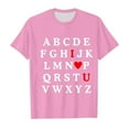 thumbnail image 4 of XEGLSBU Shirts for Girls 9-10 Years Old Children's Valentine's Day Fashion Printed Short Sleeved T Shirt Pink Size 8-9 Years, 4 of 4