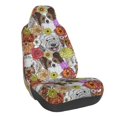 thumbnail image 1 of Wukai Cute Dogs Puppy Full Set Car Seat Covers with Soft Padding Universal Auto Front Seats Protector and Cushion Mat, 1 of 5