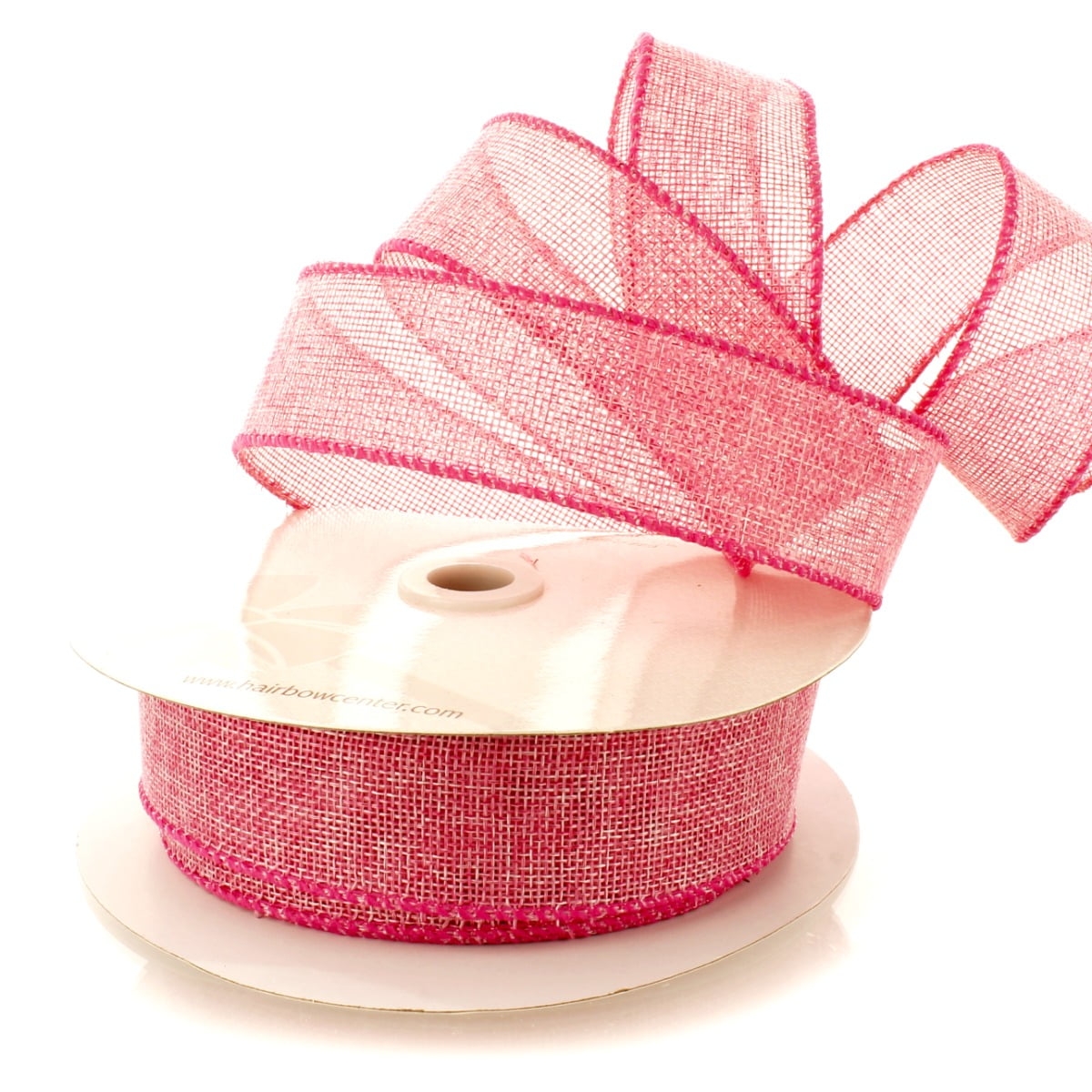 Ribbon Traditions 1.5 Wired Burlap Ribbon Berry Pink 10 Yards 