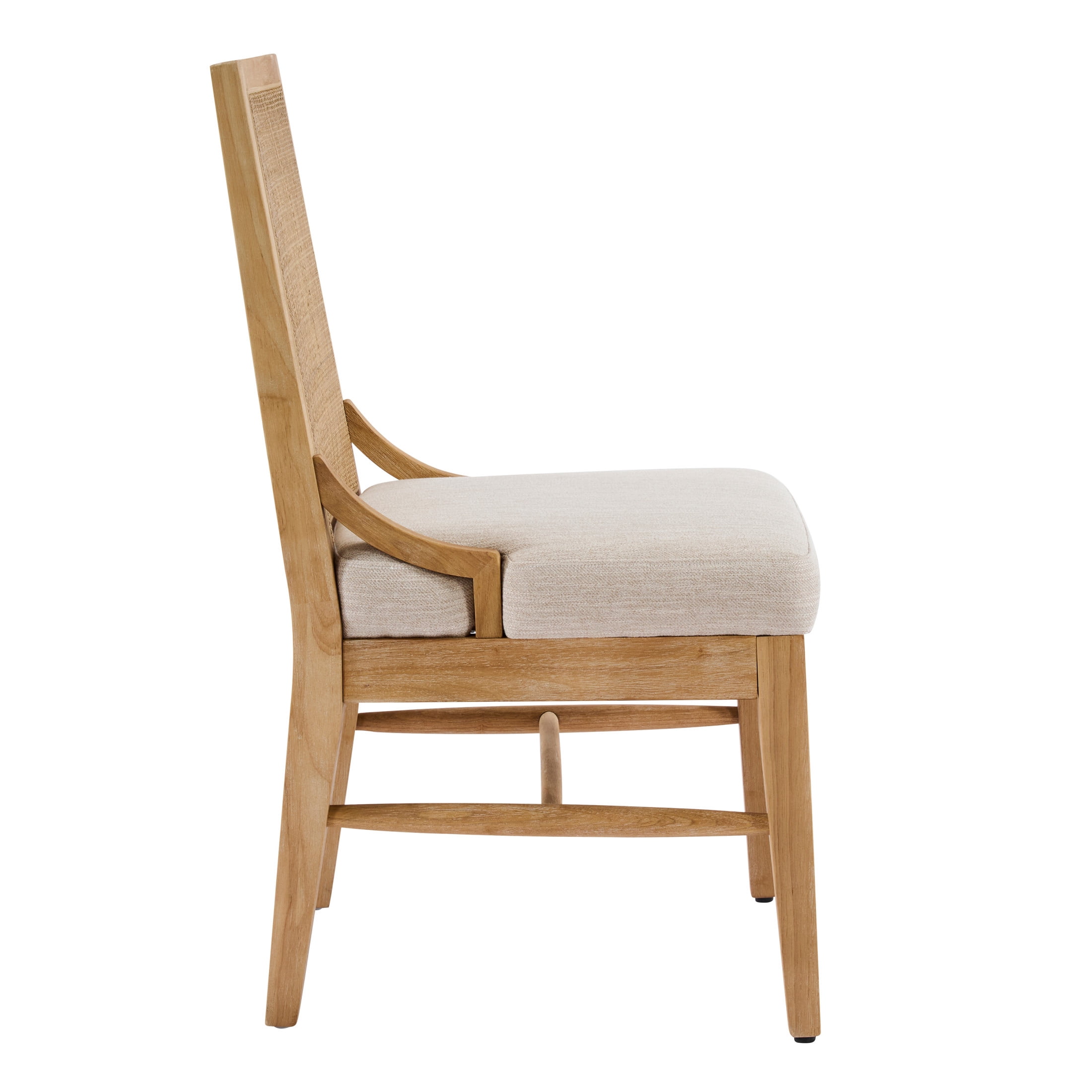 Christopher Knight Home Upholstered Dining Chair Set of 4 with Cane Back, Rubberwood Legs, Natural