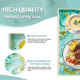 thumbnail image 4 of Bandeja de servir turquesa con asas, bandeja decorativa de plástico para mesa de centro, bandeja rectangular para baño, otomana, almacenamiento, 15.7 pulgadas de largo x 10.2 pulgadas de ancho, 4 of 7