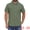 Olive Green, variant on Men's Point Collar Short Sleeve Button Down Stripes Shirts S Black