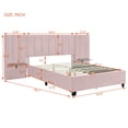 thumbnail image 3 of Queen Size Upholstered Platform Bed with Big Headboard, Modern Velvet Bed with Storage Shelves, Wood Platform Bed,No Box Spring Need, Easy Assembly, 3 of 9