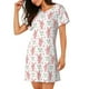 thumbnail image 2 of Fotbe Hello Rabbit Bata de Dormir para Mujer con Estampado, Camisón de Algodón de Manga Corta, Ropa de Dormir Casual, 2 of 6
