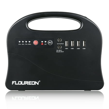 FLOUREON Portable Power Station Home Camping Emergency Power Generator,Solar Input, Power Bank for MacBook Laptop Camera