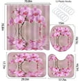 thumbnail image 4 of Bathroom Sets with Shower Curtain and Rugs, Toilet Lid Cover, Bath Mat, 4PCS Purple Rose Butterfly Shower Curtains for Bathroom, Romantic Flower Shower Curtains Set for Bathroom Decor, 4 of 7