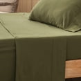 thumbnail image 5 of Pure Era Flat Sheet/Top Sheet Queen Only Jersey Knit 100% Cotton Super Soft Olive Green, 5 of 6