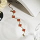 thumbnail image 4 of JeenMata Pulsera de Eslabones con Flores Rojas Bañada en Oro Amarillo, 4 of 6