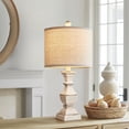 thumbnail image 5 of Oneach Retro White Table Lamp for Living Room Bedroom 20.5" Farmhouse Nightstands Bedside Lamp Resin Vintage Rustic for office, 5 of 7