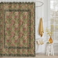 thumbnail image 3 of Shower Curtain Spring Flowers Shower Curtains for Bathroom Decor, Waterproof Polyester Shower Curtain Set with Hooks, Standard Size 72" x 72" Brown Vintage Floral Bird, 3 of 9