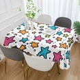 thumbnail image 2 of Yayeee Tablecloths 60" x 60" Rectangle Wrinkle Resistant Party Table Cover, White Stars, 2 of 8