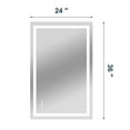 thumbnail image 3 of Demi Bonn 36x24 Inch Frameless LED Bathroom Mirror, White, Distortion-Free, Anti-Desilvering, 50,000-Hour LED, Ultra-Bright Lighting, Touch Color Temp, Defogging, Multi-Mount, 3 of 7