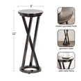 thumbnail image 5 of Kate and Laurel Aja Modern Metal Round Drink Table, 9 x 9 x 22, Gray Gunmetal, Decorative Geometric Pedestal Table with Circular Tabletop for Use as Metal Indoor Plant Stand, 5 of 8