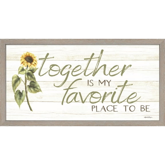 Great Art Now Together is My Favorite Place to Be by Susie Boyer, Framed Wall Art, 21W x 11H