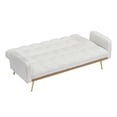 thumbnail image 5 of FFZ 69 Inch Soft Teddy Fleece Adjustable Sofa Bed with Pull-Out Lounge, 69 x 31.3 x 30.7 inch, Beige, 5 of 9