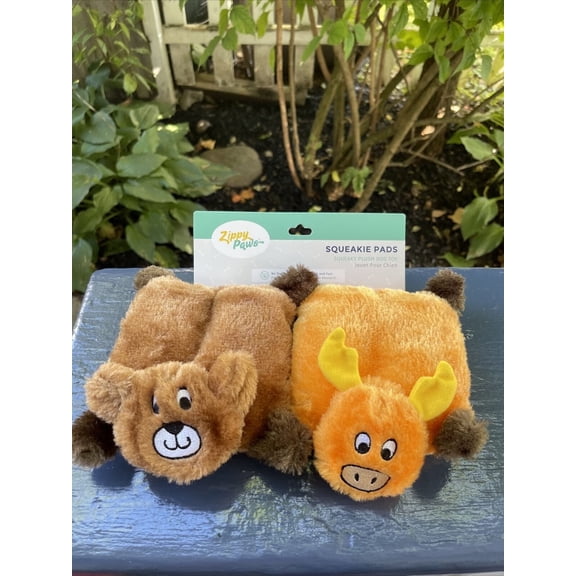 ZippyPaws - Bear & Moose Squeakie Pads 2 Pack - Dog Toy