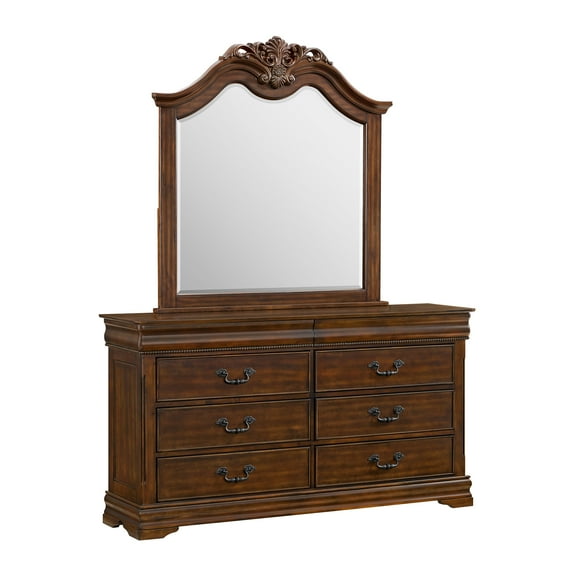 Picket House Furnishings Coppola Dresser & Mirror Set in Cherry