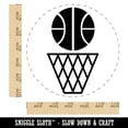 thumbnail image 2 of Basketball and Hoop Self-Inking Rubber Stamp Ink Stamper - Black Ink - Large 1-1/2 Inch, 2 of 7