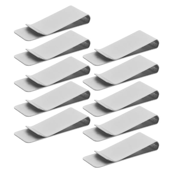 WASHWEPE 10Pack Silver Minimalist Money Clip for Cash and Cards Home Use
